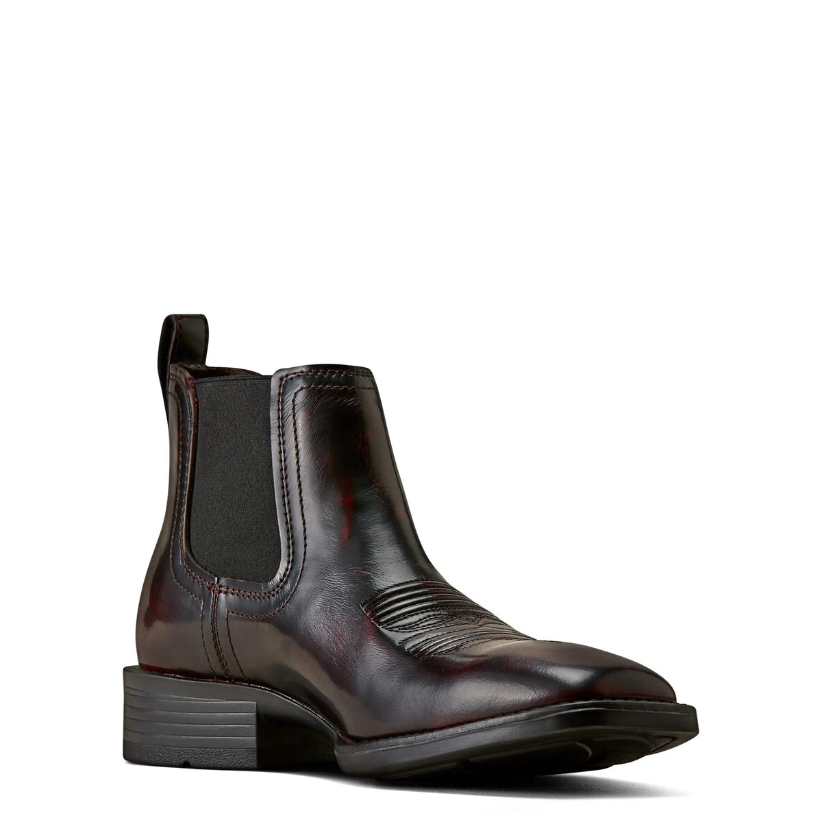 Ariat Men's Booker Chelsea Wide Square Toe Western Boot, Black Cherry – inside