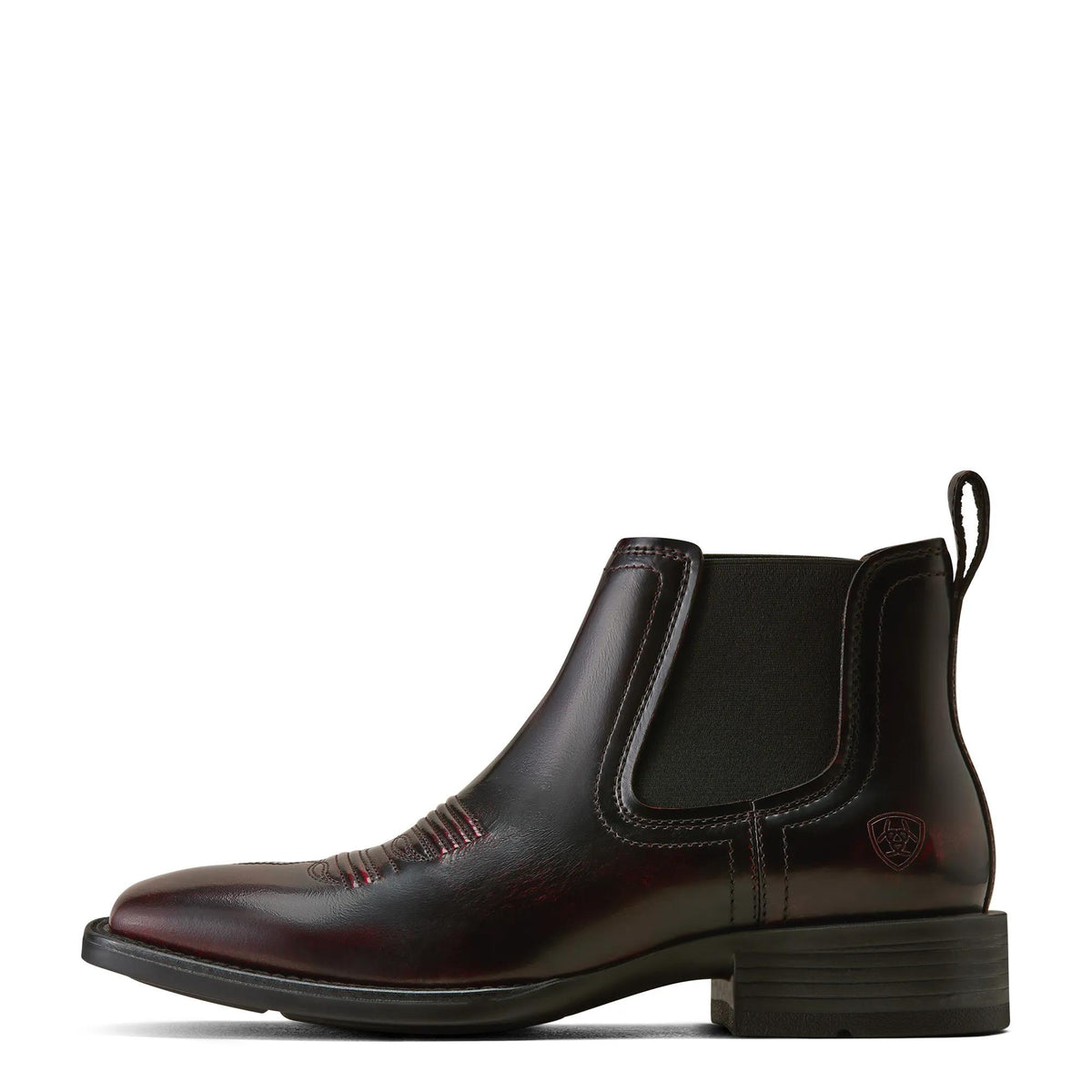 Ariat Men's Booker Chelsea Wide Square Toe Western Boot, Black Cherry – side