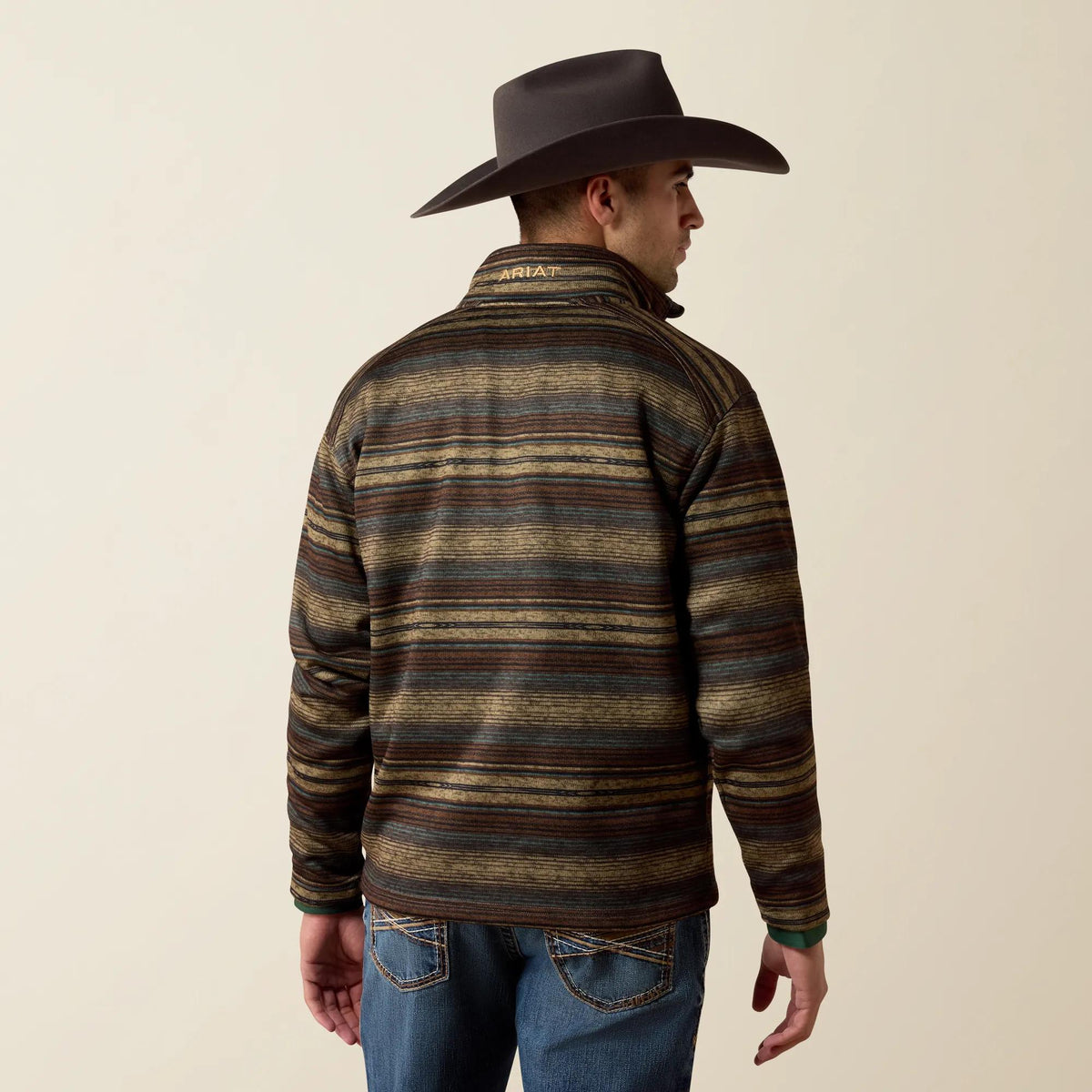 Ariat Men's Caldwell 1/4 Zip Sweater, Brazil Nut Serape – back