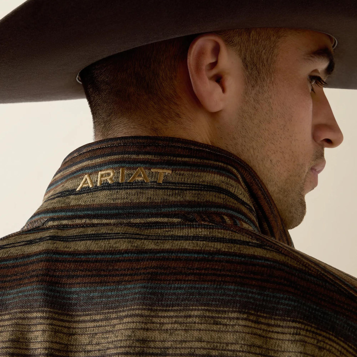 Ariat Men's Caldwell 1/4 Zip Sweater, Brazil Nut Serape – detail 2