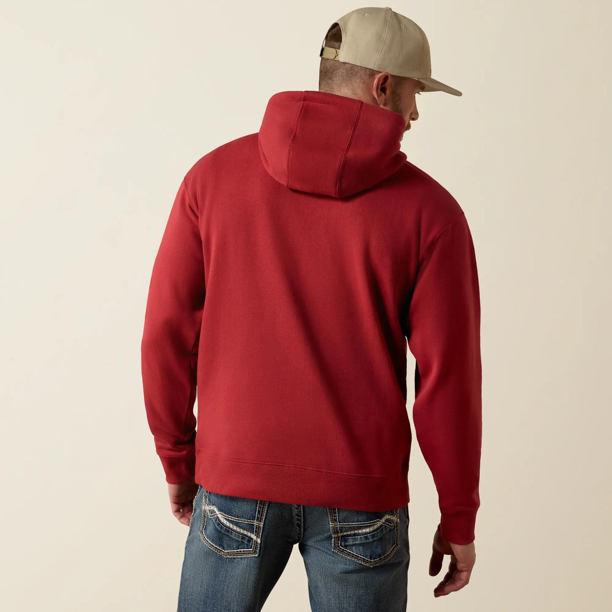 Ariat Men's Logo Hoodie, Brick Red – back