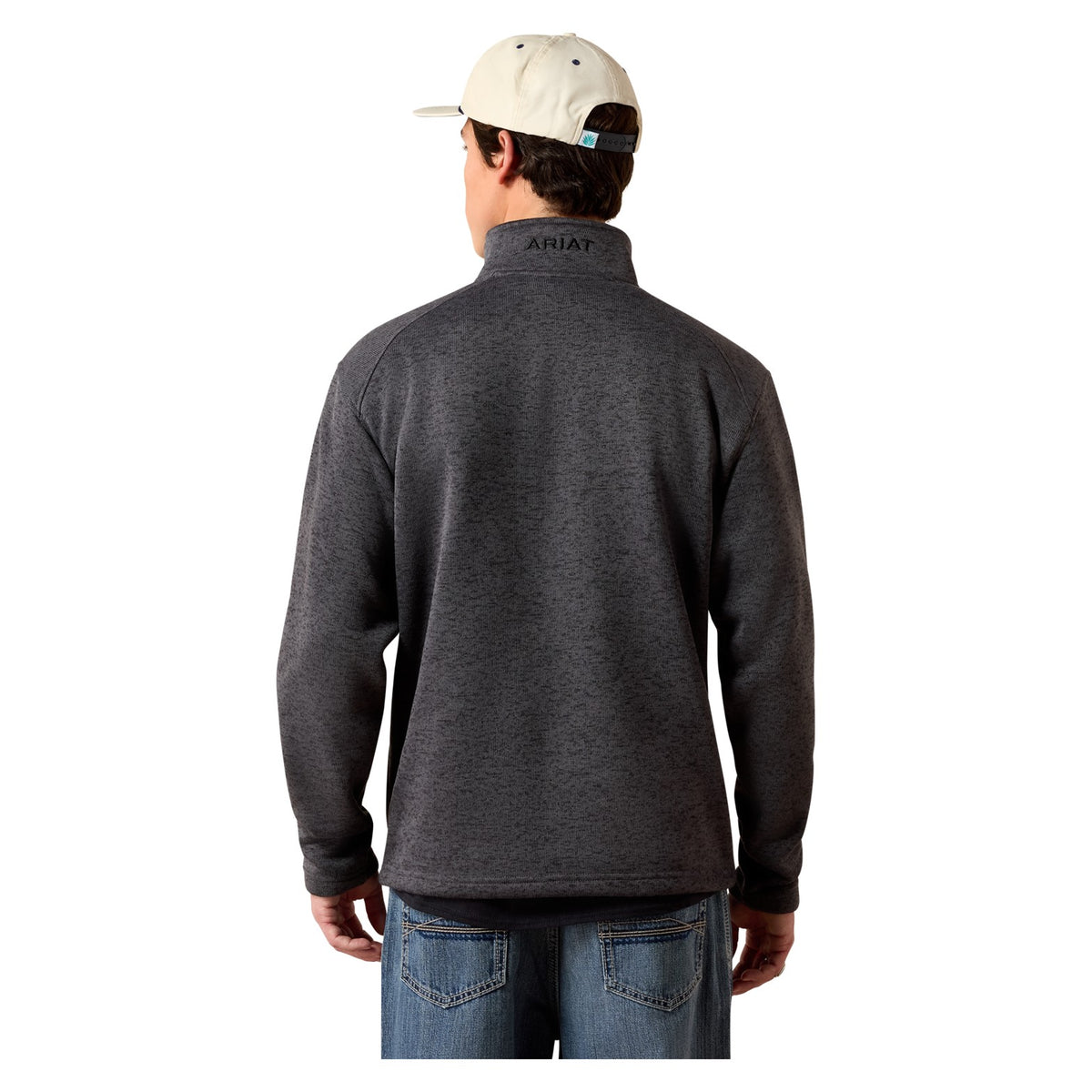 Ariat Men's Caldwell 1/4 Zip Sweater, Iron Gate – back