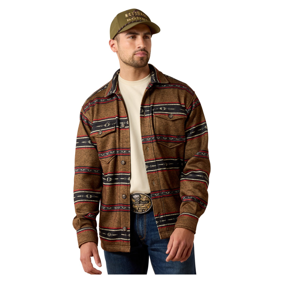 Ariat Men's Caldwell Printed Shirt Jacket, Toffee Serape – front