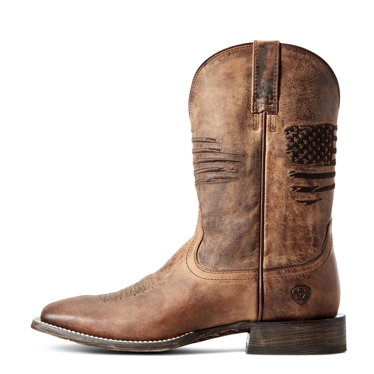 Ariat Men's Circuit Patriot Western Boot, Weathered Tan – side