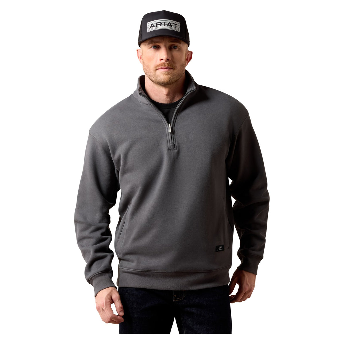 Ariat Men's Core 1/4 Zip Sweatshirt, Dark Shadow – front