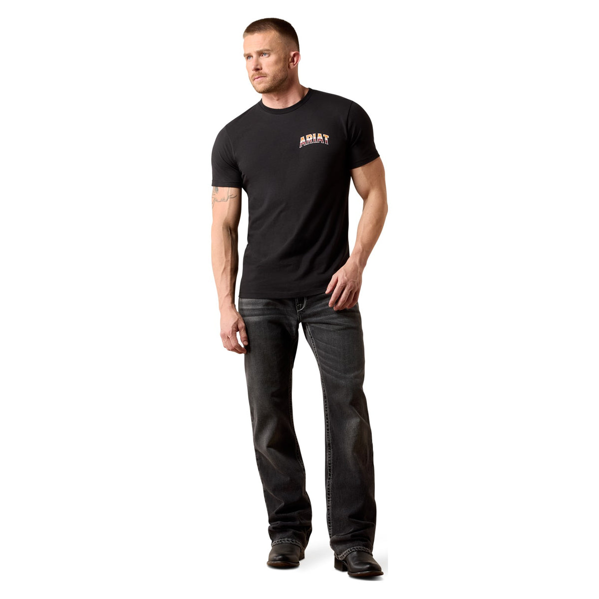 Ariat Men's Country Rock T-Shirt, Black – full length