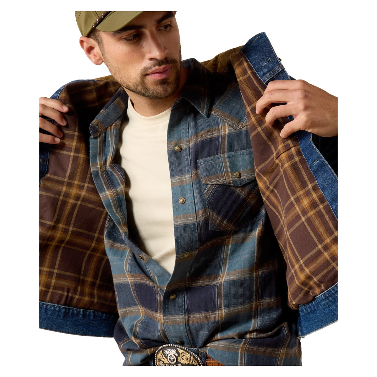 Ariat Men's Flannel Lined Trucker Jacket, Nate – detail 3