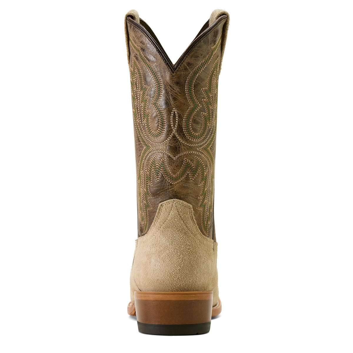 Ariat Men's Futurity Cashout Narrow Cutter Toe Cowboy Boot, Bone Roughout – heel