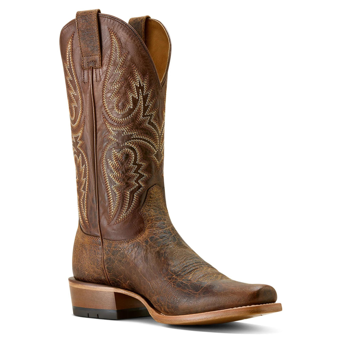 Ariat Men's Futurity Platinum Narrow Cutter Toe Cowboy Boot, Saddle Brown Bison/Nutshell Tan – inside