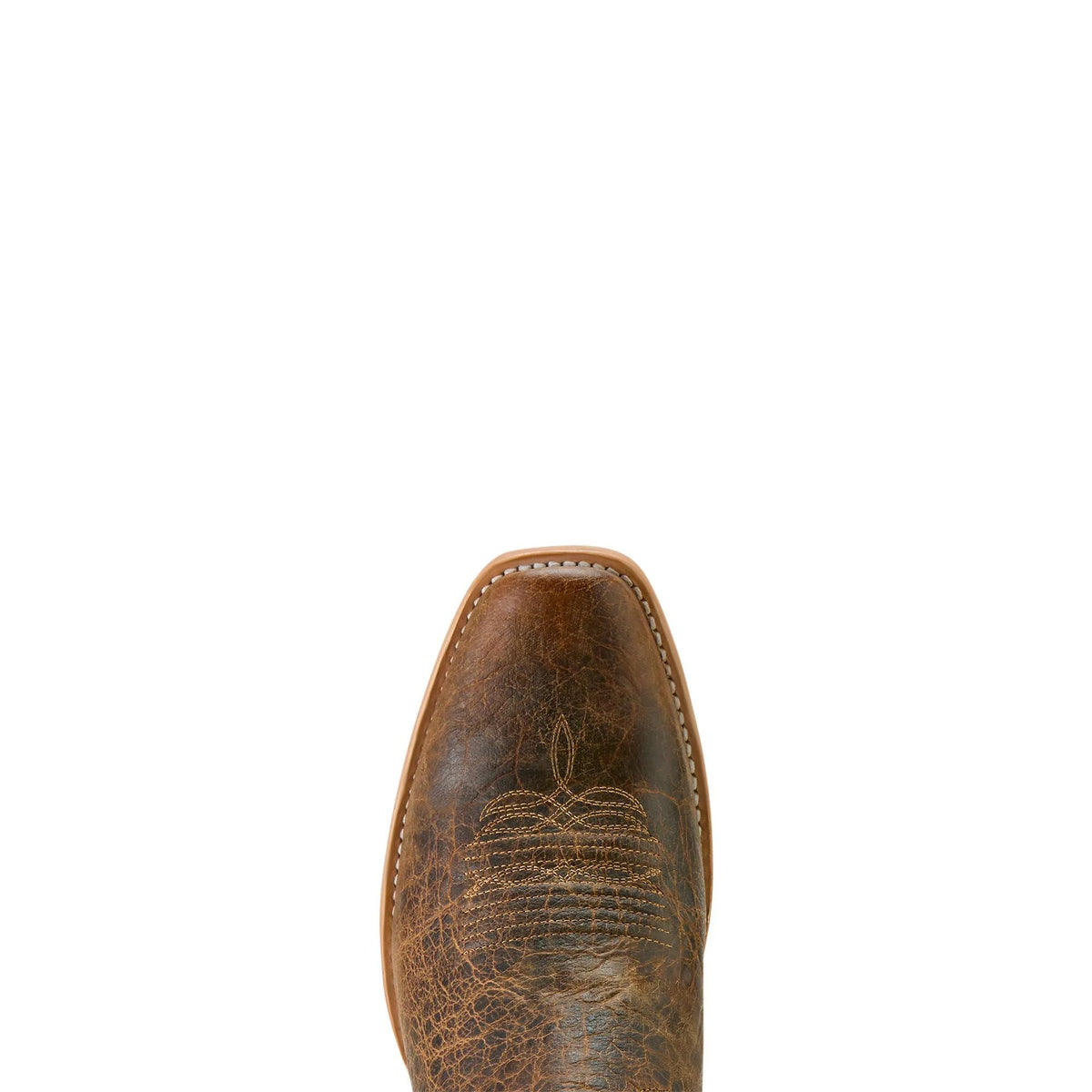 Ariat Men's Futurity Platinum Narrow Cutter Toe Cowboy Boot, Saddle Brown Bison/Nutshell Tan – toe