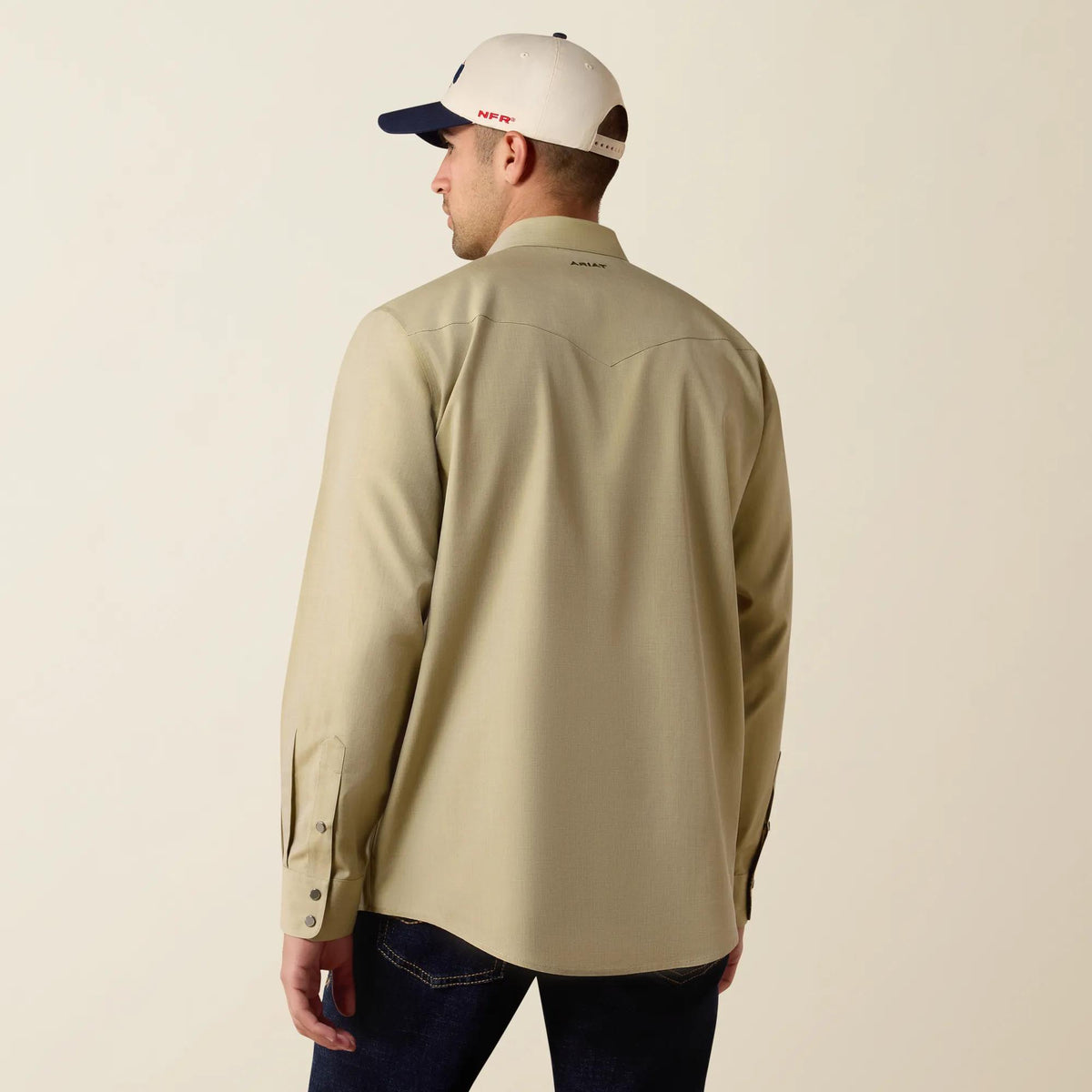 Ariat Men's Wrinkle Free Pinpoint Oxford Classic Fit Snap Shirt, Grape Leaf – back