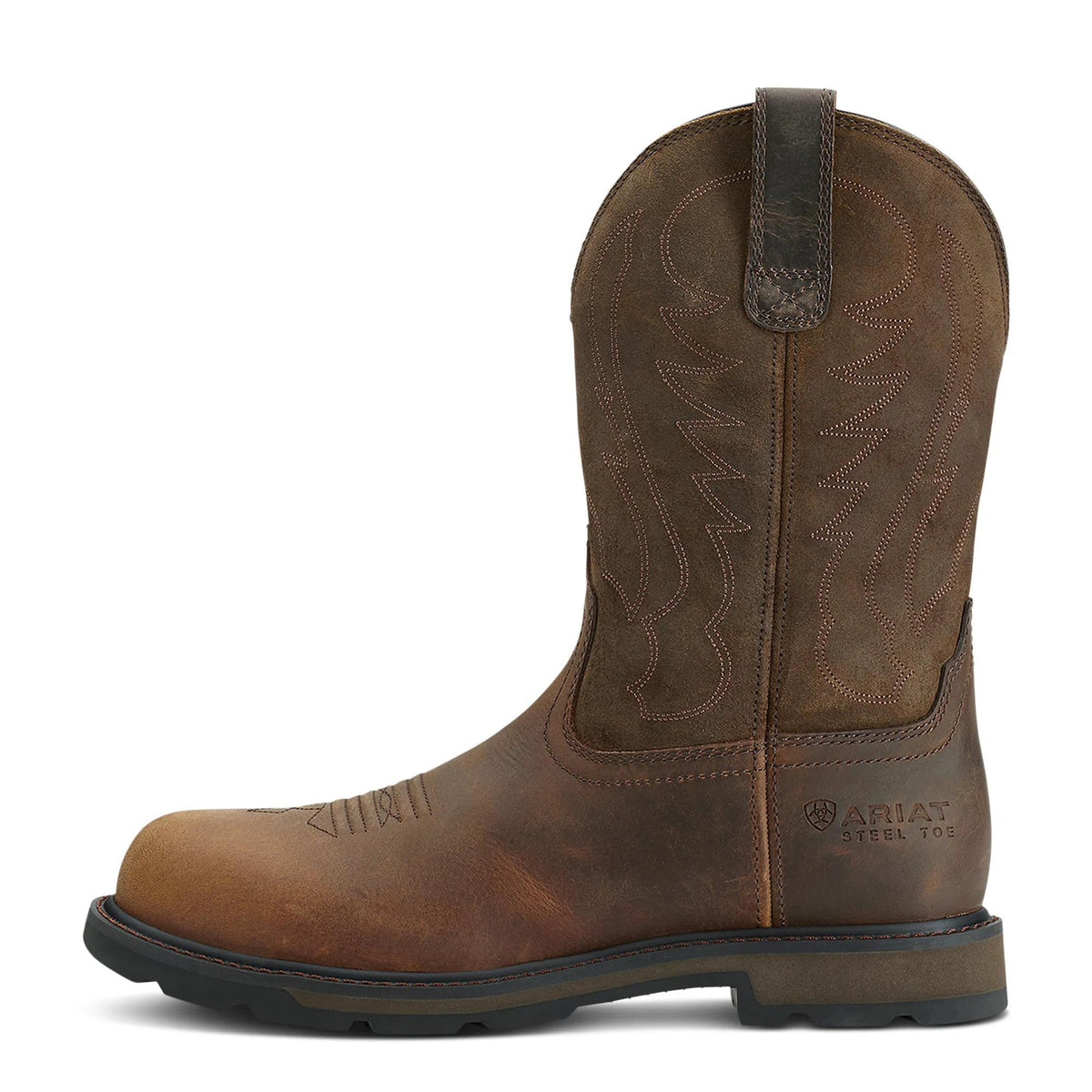 Ariat Men's Groundbreaker Steel Toe Work Boot, Brown – side