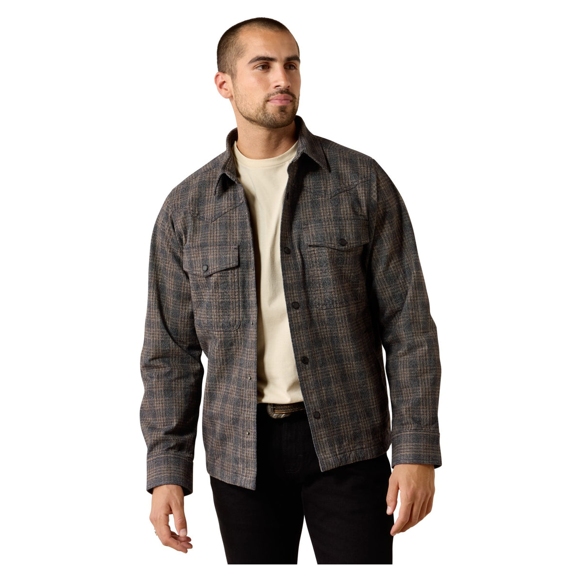 Ariat Men's Menswear Shirt Jacket, Kangaroo – front