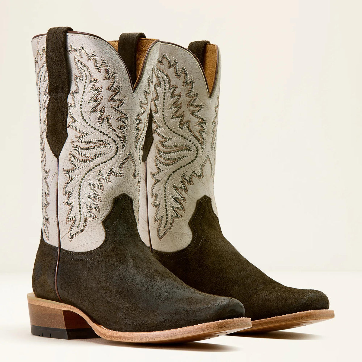 Ariat Mens Midnight Olive Suede Shredded White 10074240 - view 7