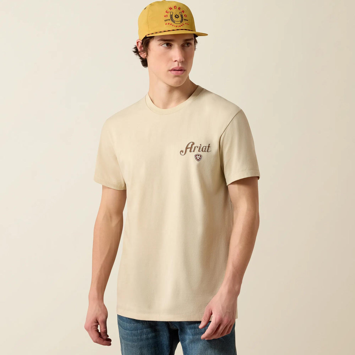 Ariat Men's Cowboy Claus T-Shirt, Natural – front