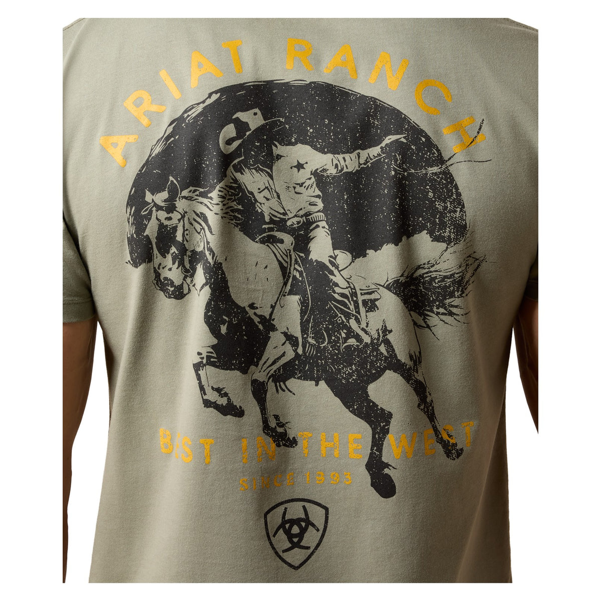 Ariat Men's Rancho Bronco T-Shirt, Castor Grey – detail 2