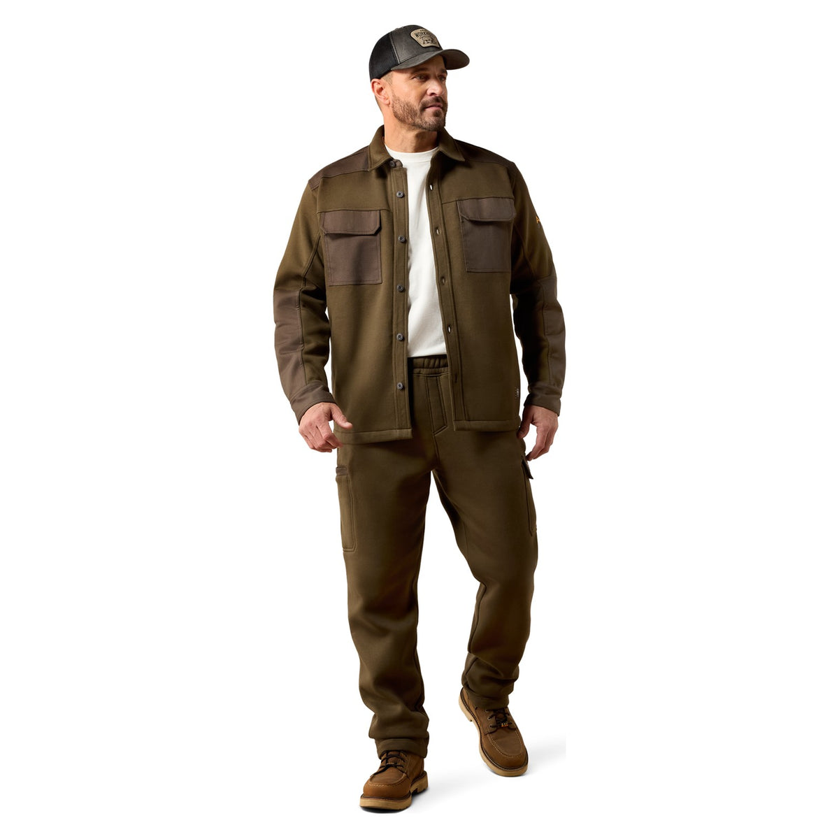 Ariat Men's Rebar Workman Duracanvas Shirt Jacket, Earth – full length