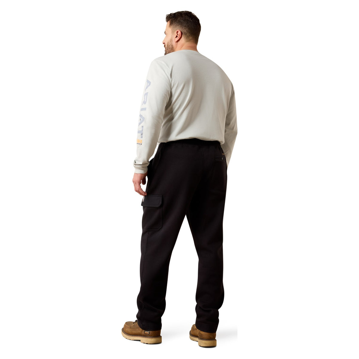 Ariat Men's Rebar Workman Logo Sweatpants, Black – back