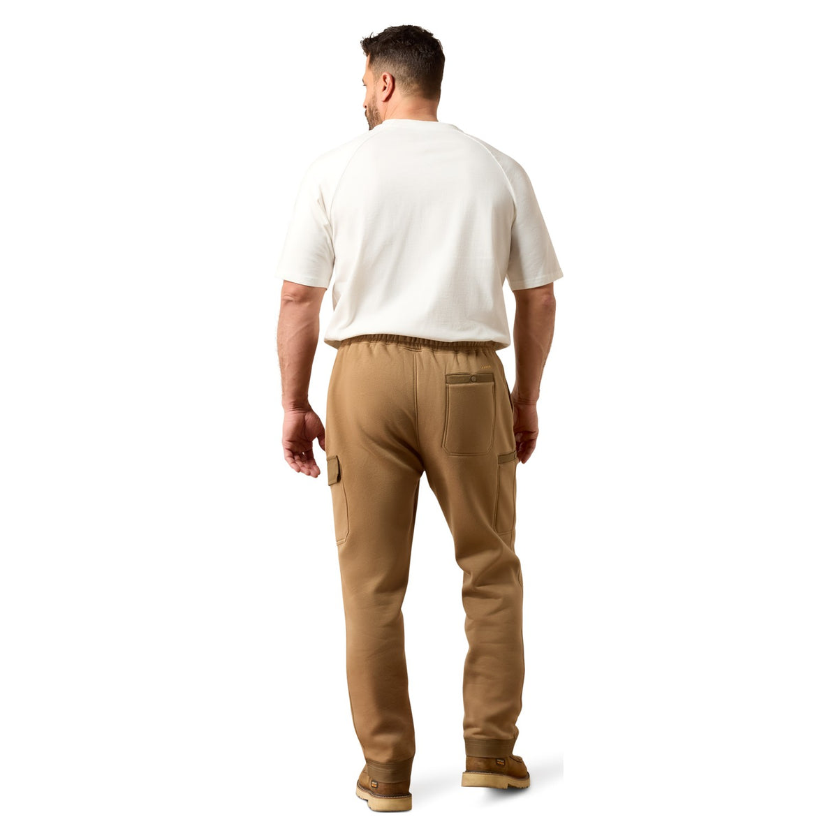 Ariat Men's Rebar Workman Logo Sweatpants, Rebar Khaki – back