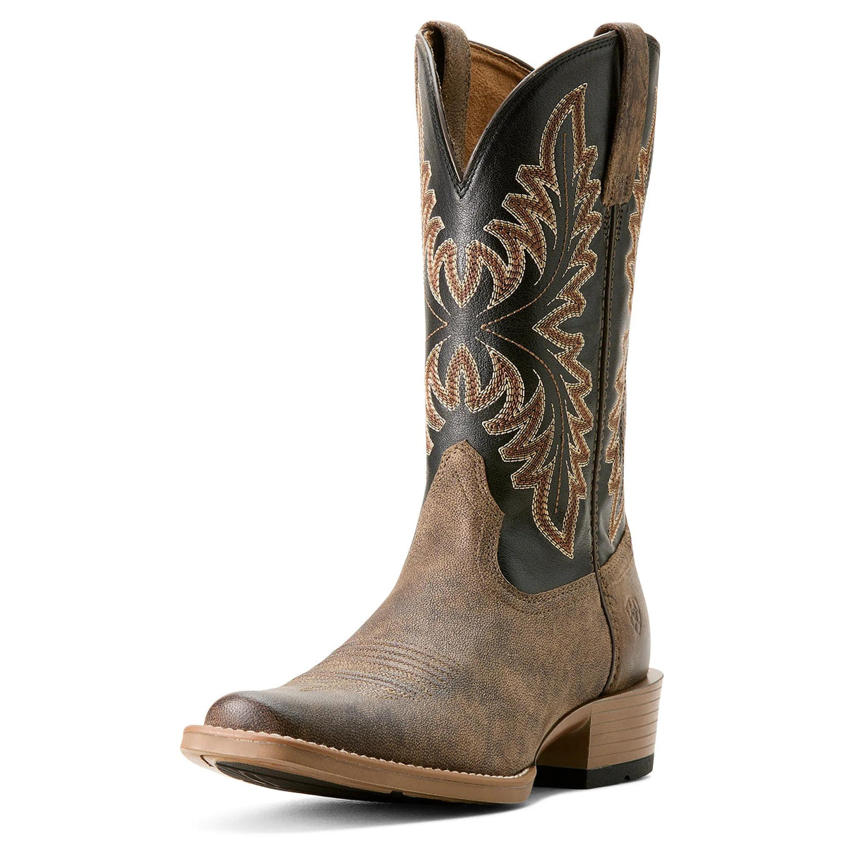 Ariat Men's Renegade Narrow Cutter Toe Cowboy Boot, Stone|Black – 3-4 front