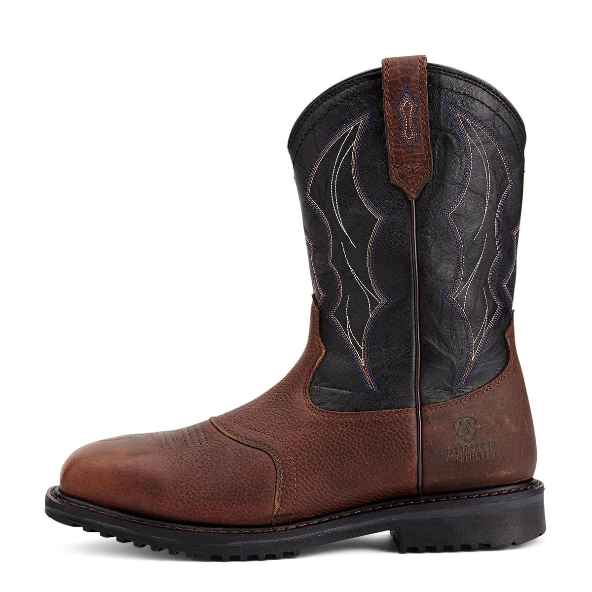 Ariat Men's RigTEK Waterproof Wide Square Toe Composite Toe Work Boot, Oiled Brown – side