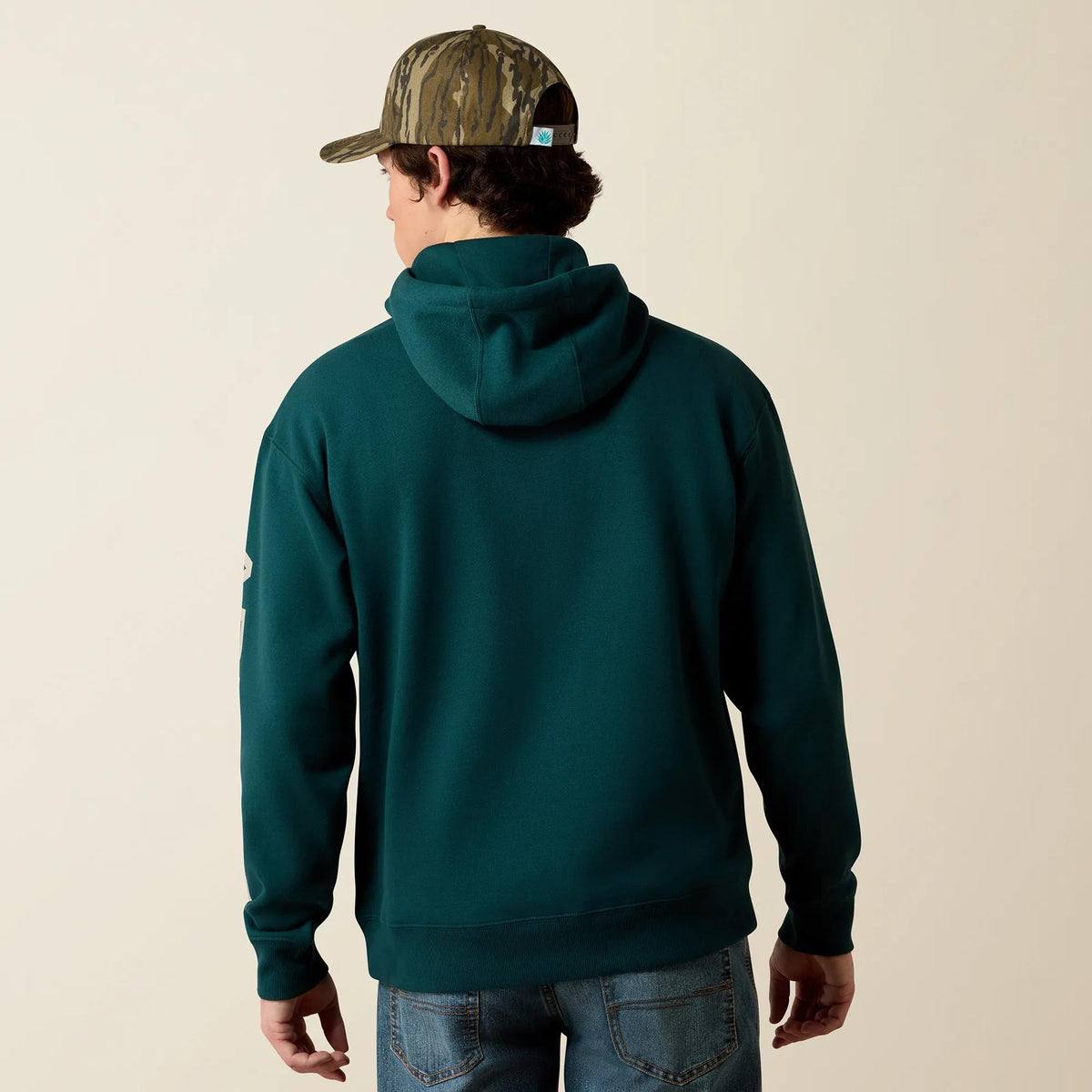 Ariat Men's Logo Hoodie, Sea Moss – back