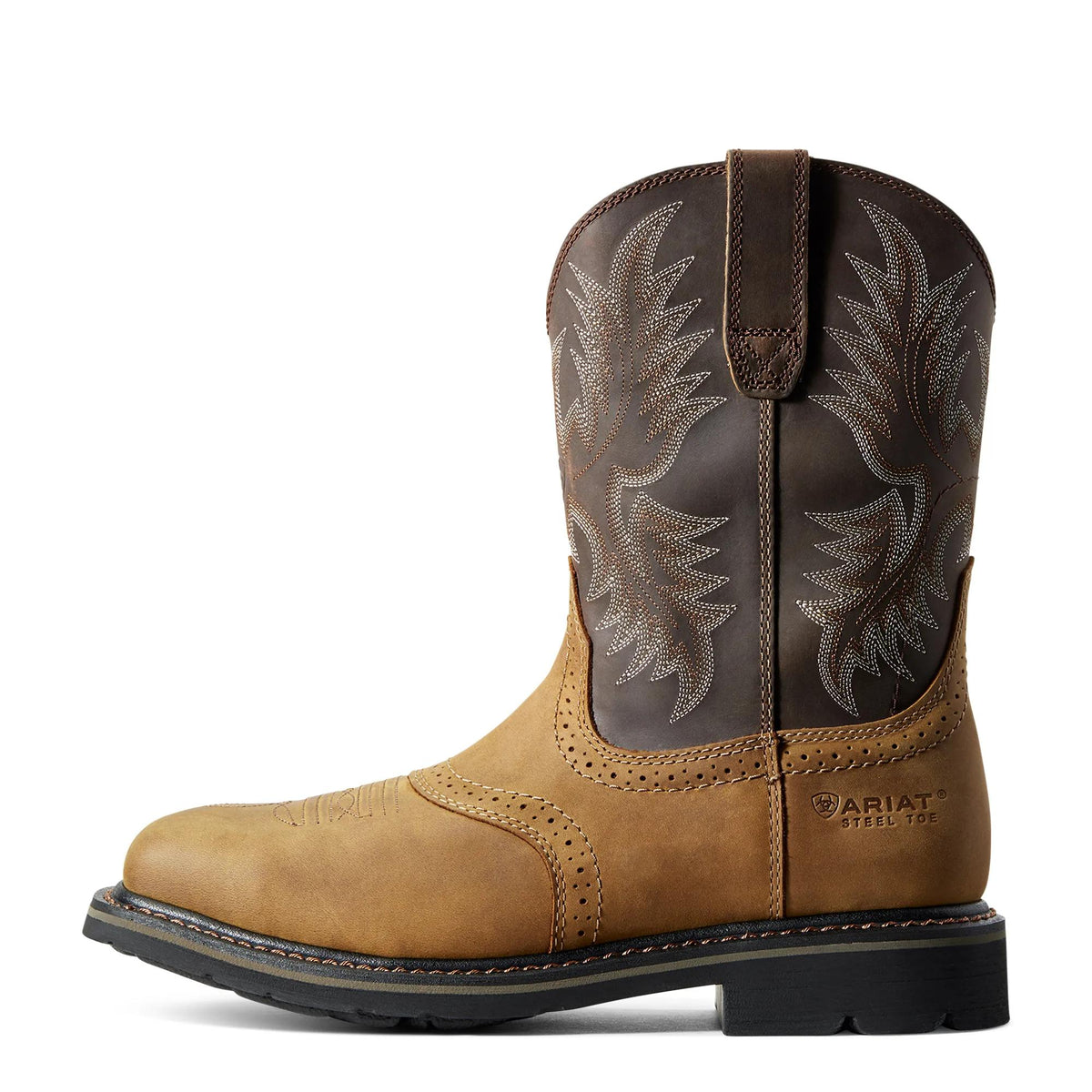 Ariat Men's Sierra Wide Square Toe Steel Toe Work Boot, Aged Bark – side