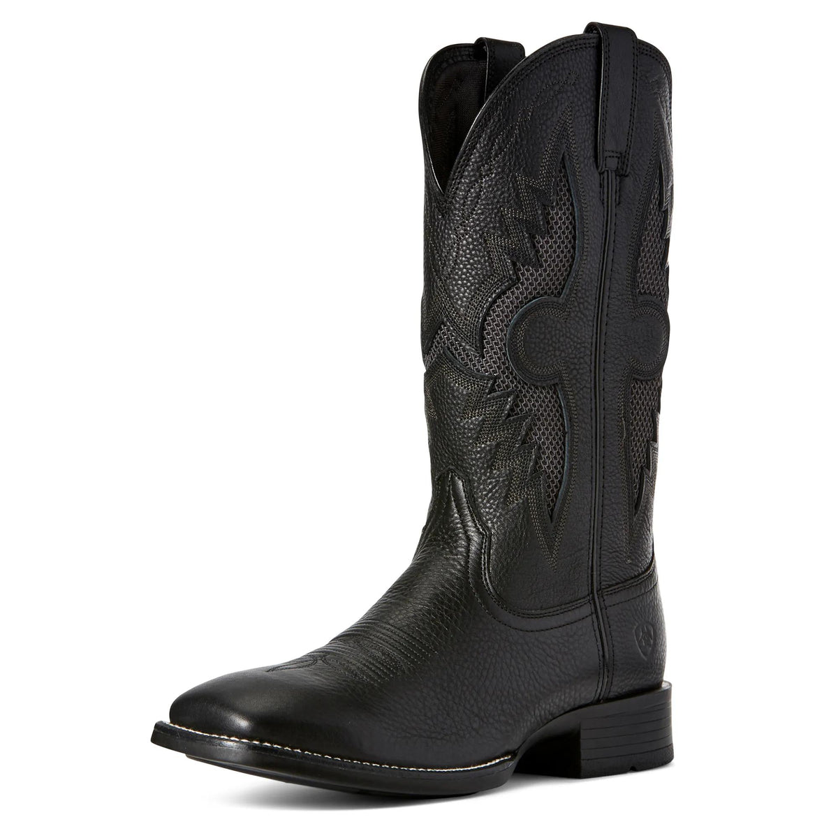 Ariat Men's Solado VentTEK Western Boot, Black Carbon – 3-4 front