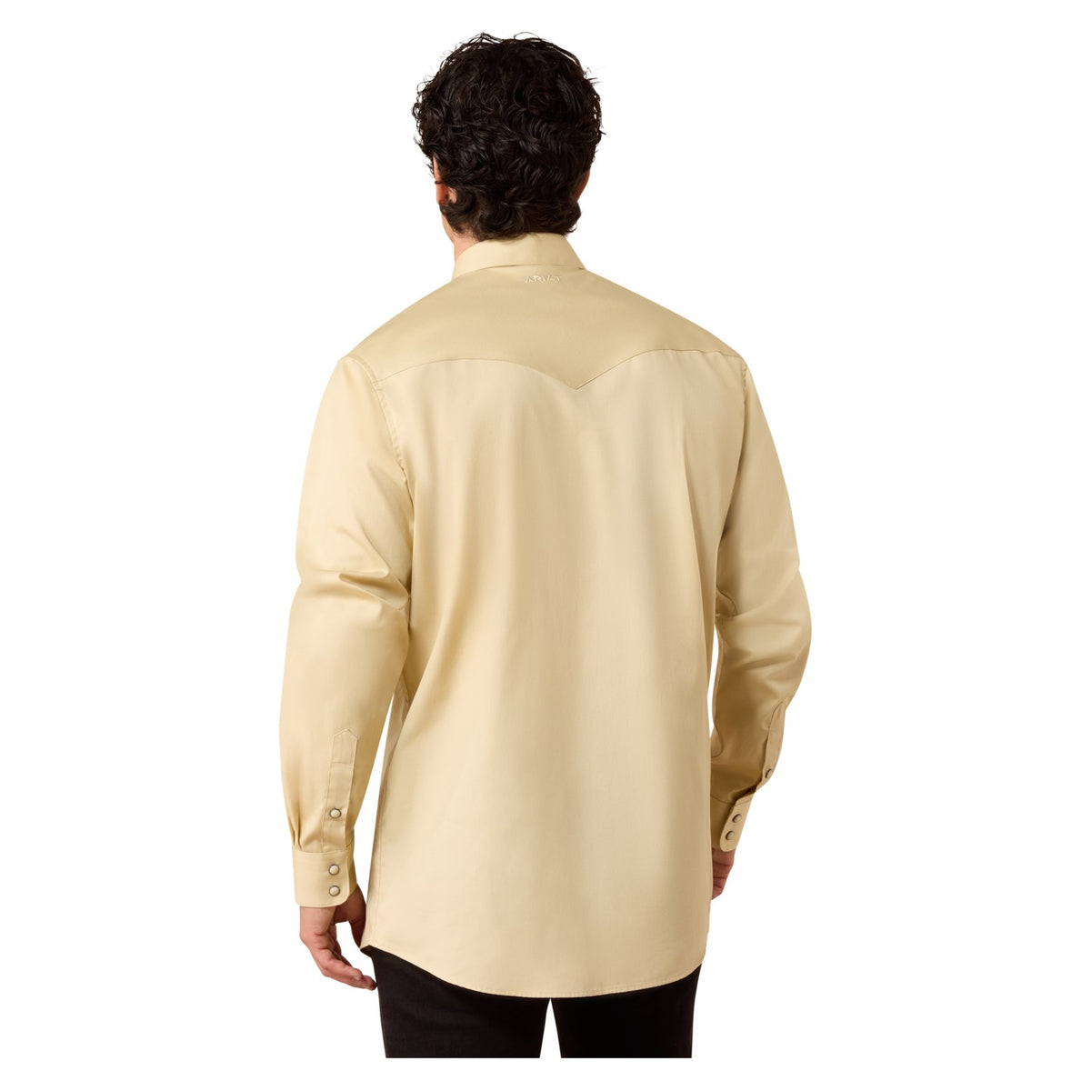 Ariat Men's Solid Twill Fitted Shirt, Off White – back