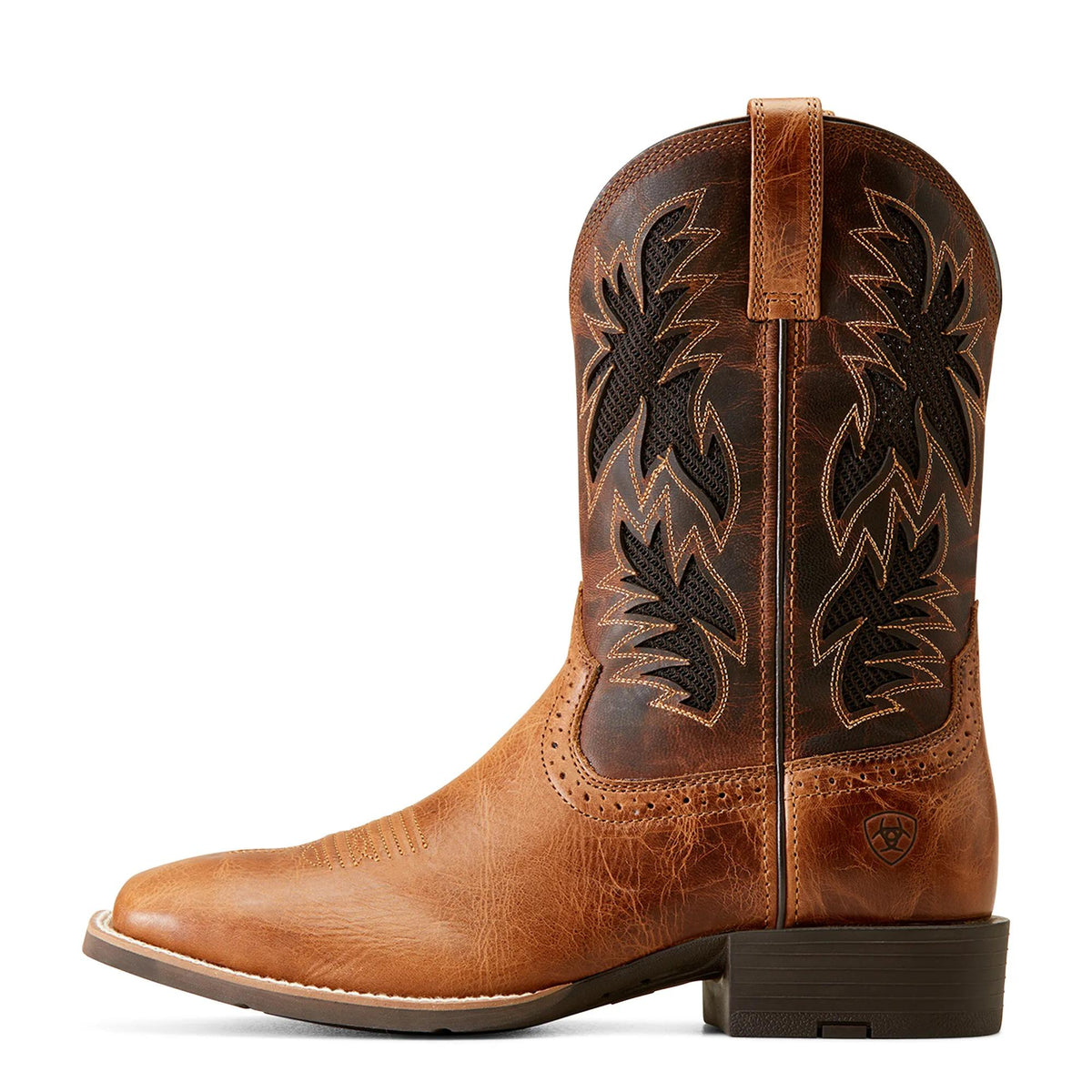 Ariat Men's Sport Cool VentTEK Western Boot, Dark Tan|Two Tone Tan – side