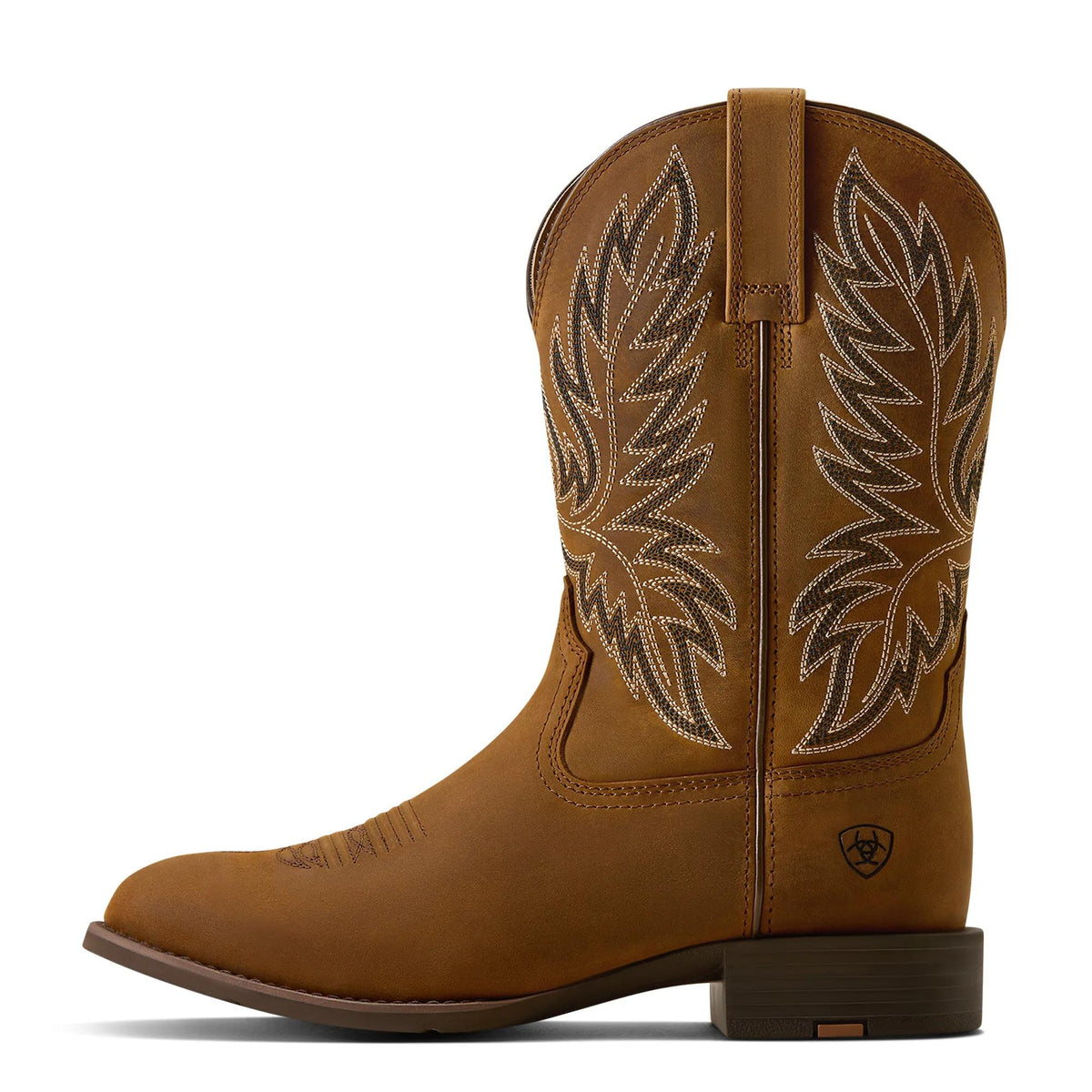 Ariat Men's Sport Stockman U Toe Cowboy Boot, Distressed Brown – side