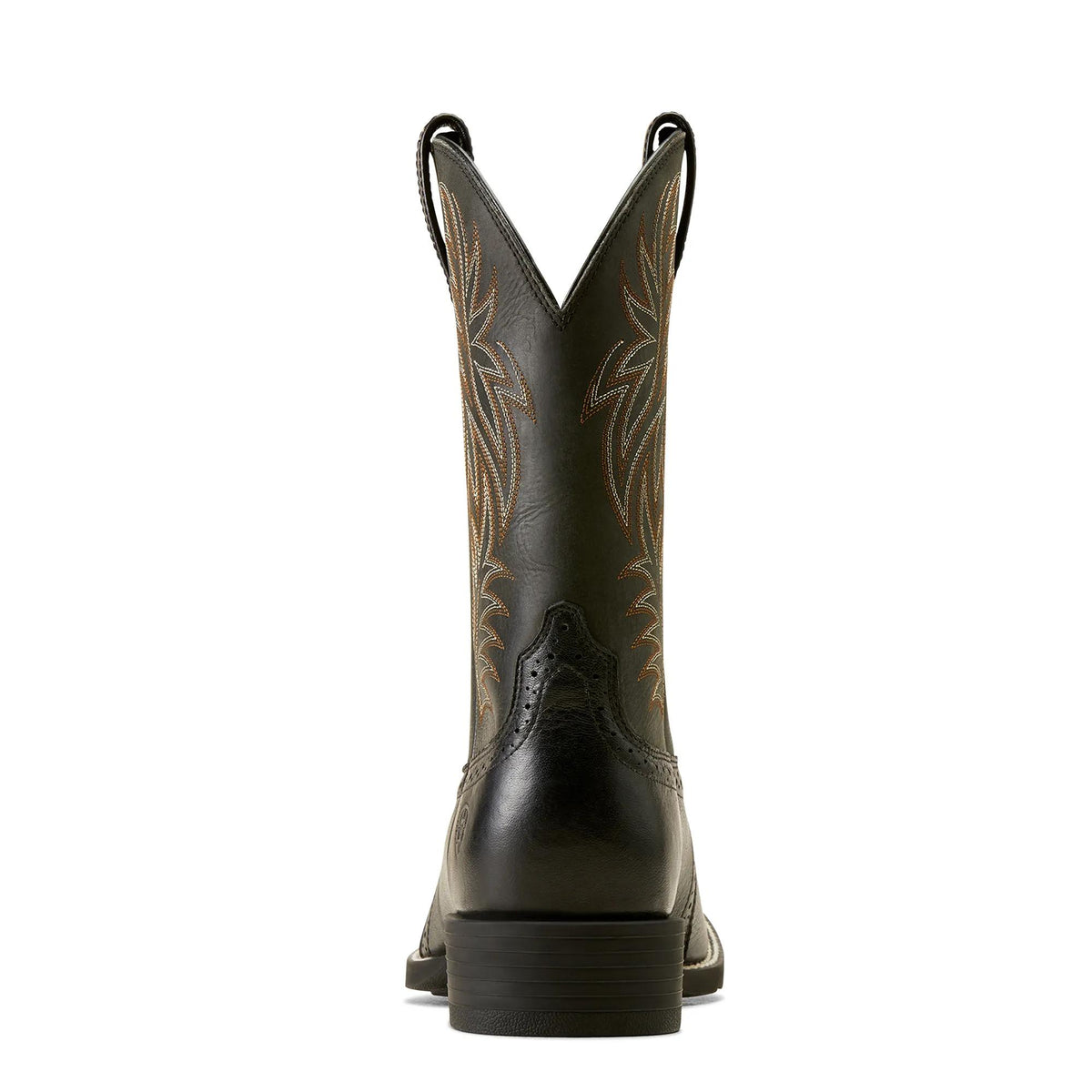 Ariat Men's Sport Western Wide Square Toe Boot, Black Deertan – heel