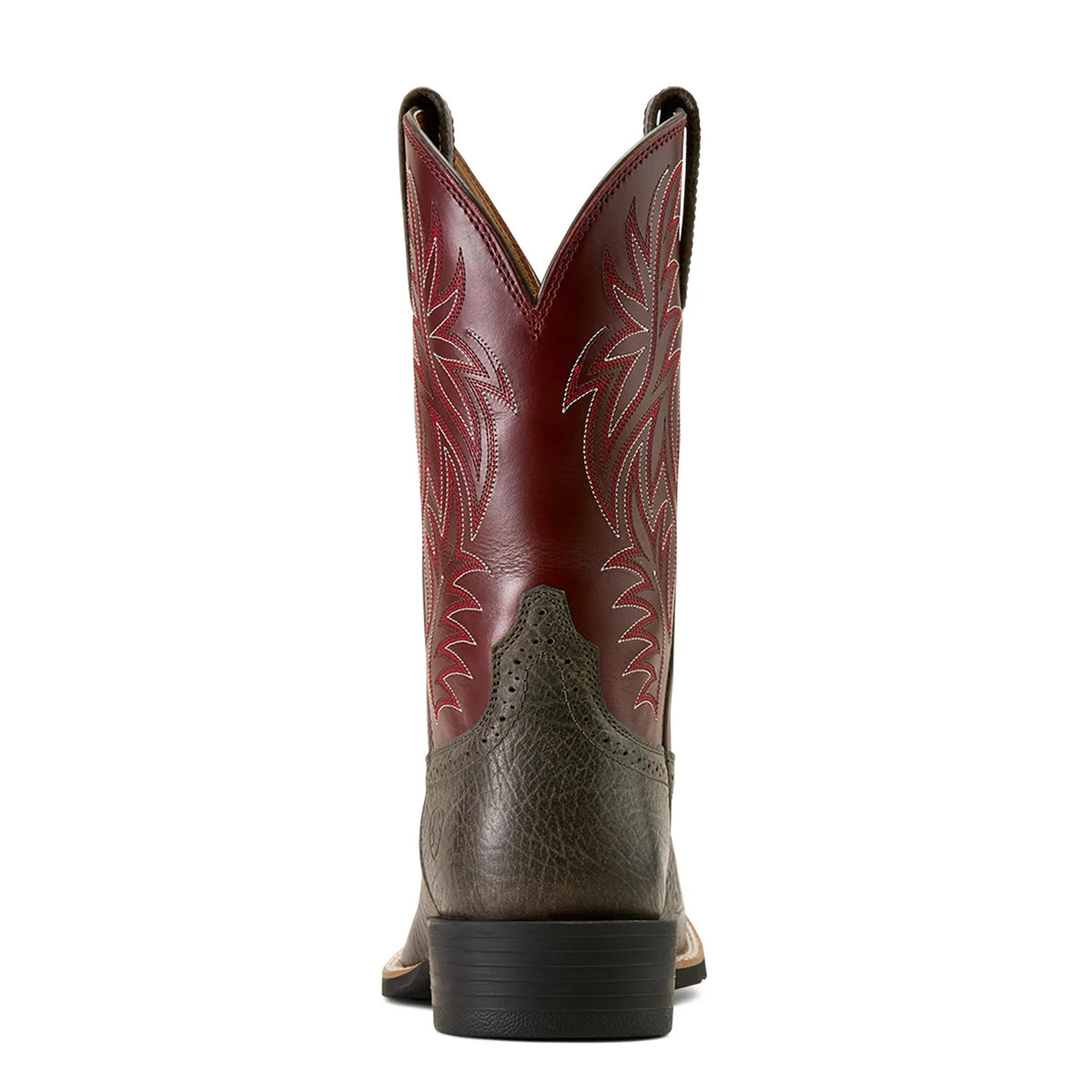 Ariat Men's Sport Western Wide Square Toe Cowboy Boot, Charcoal Grey Hippo Print|Burgundy Haze – heel