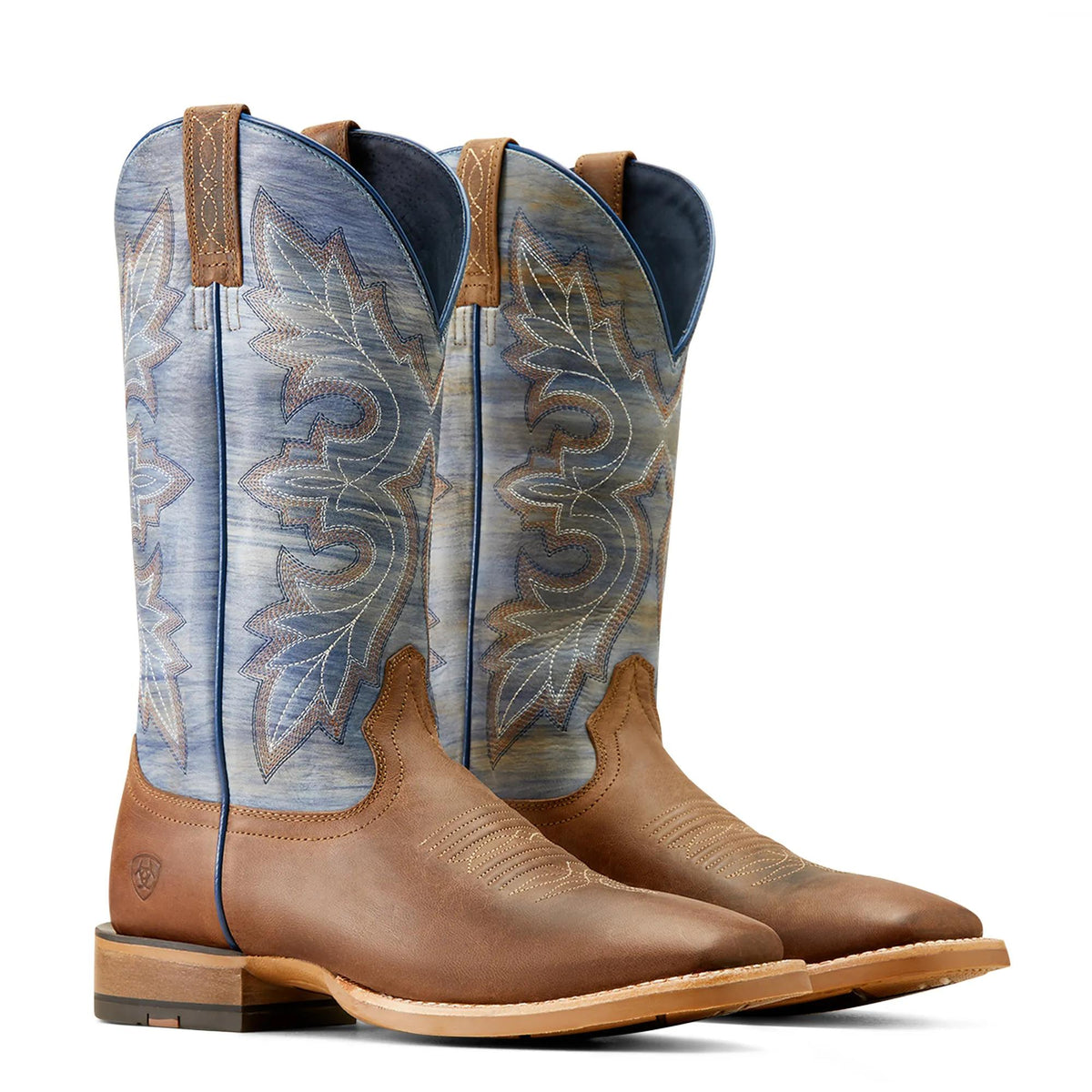 Ariat Men's Standout Western Boot, Loco Brown|Cloud Blue – pair