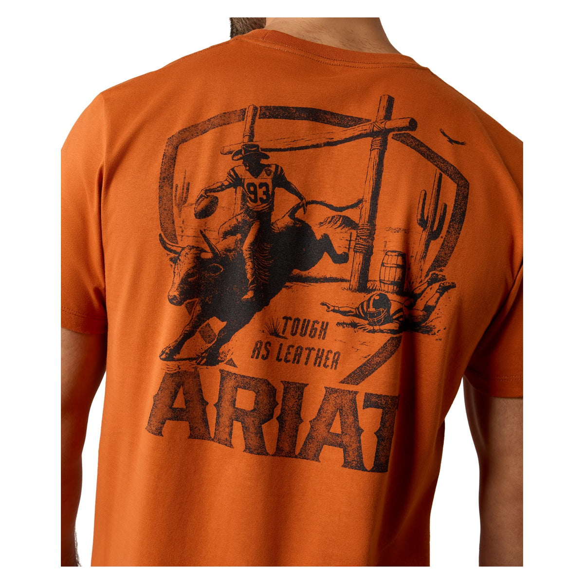 Ariat Men's Tough As Leather T-Shirt, Bombay Brown – detail 2