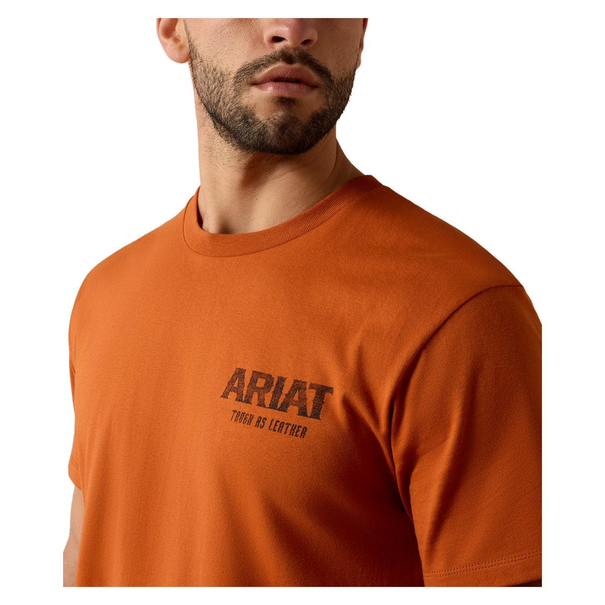 Ariat Men's Tough As Leather T-Shirt, Bombay Brown – detail