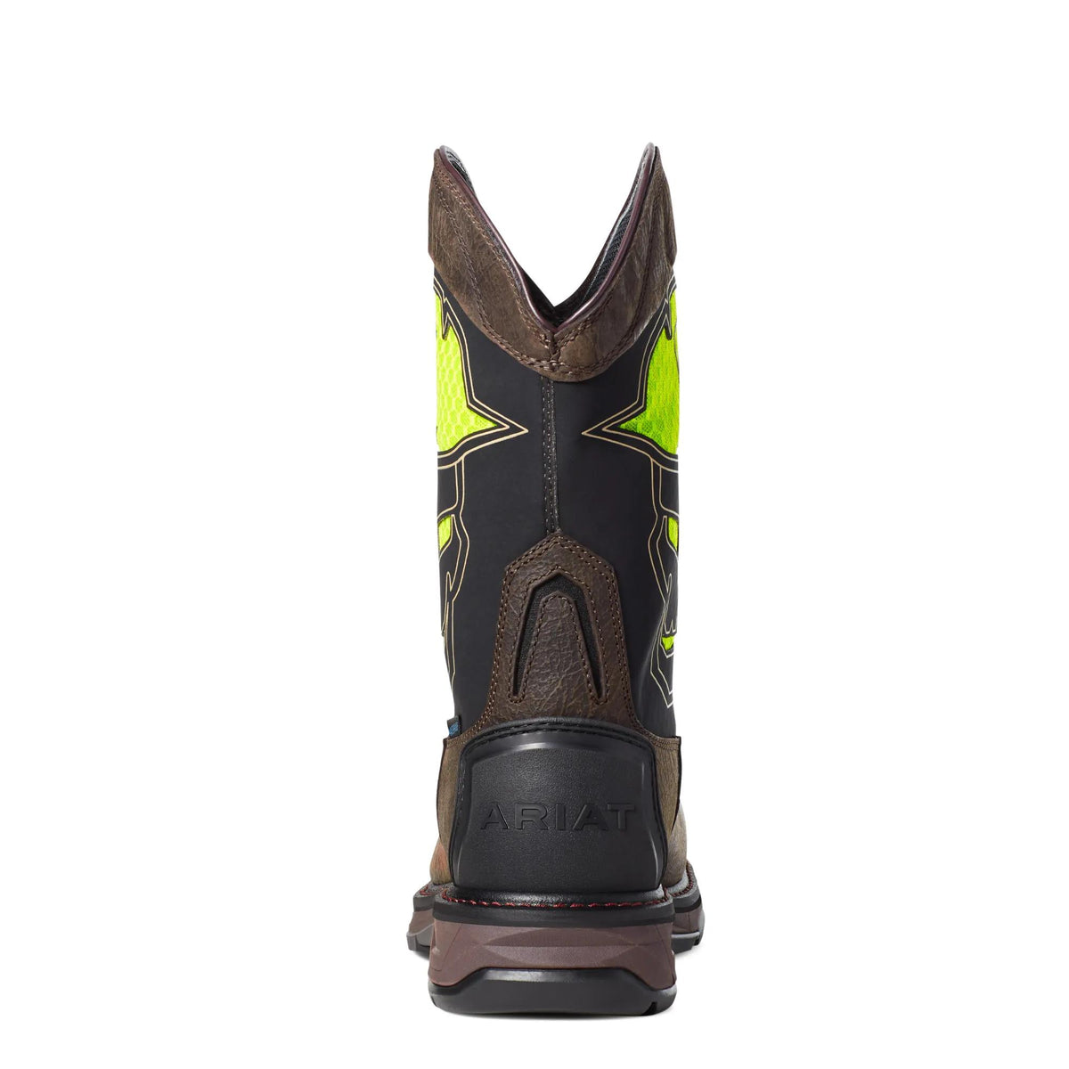 Ariat Men's WorkHog XT VentTEK Bold Waterproof Carbon Toe Work Boot, Iron Coffee – heel