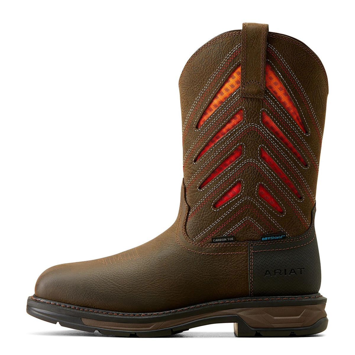 Ariat Men's WorkHog XT VentTEK Waterproof Carbon Toe Work Boot, Iron Coffee|Sunset – side