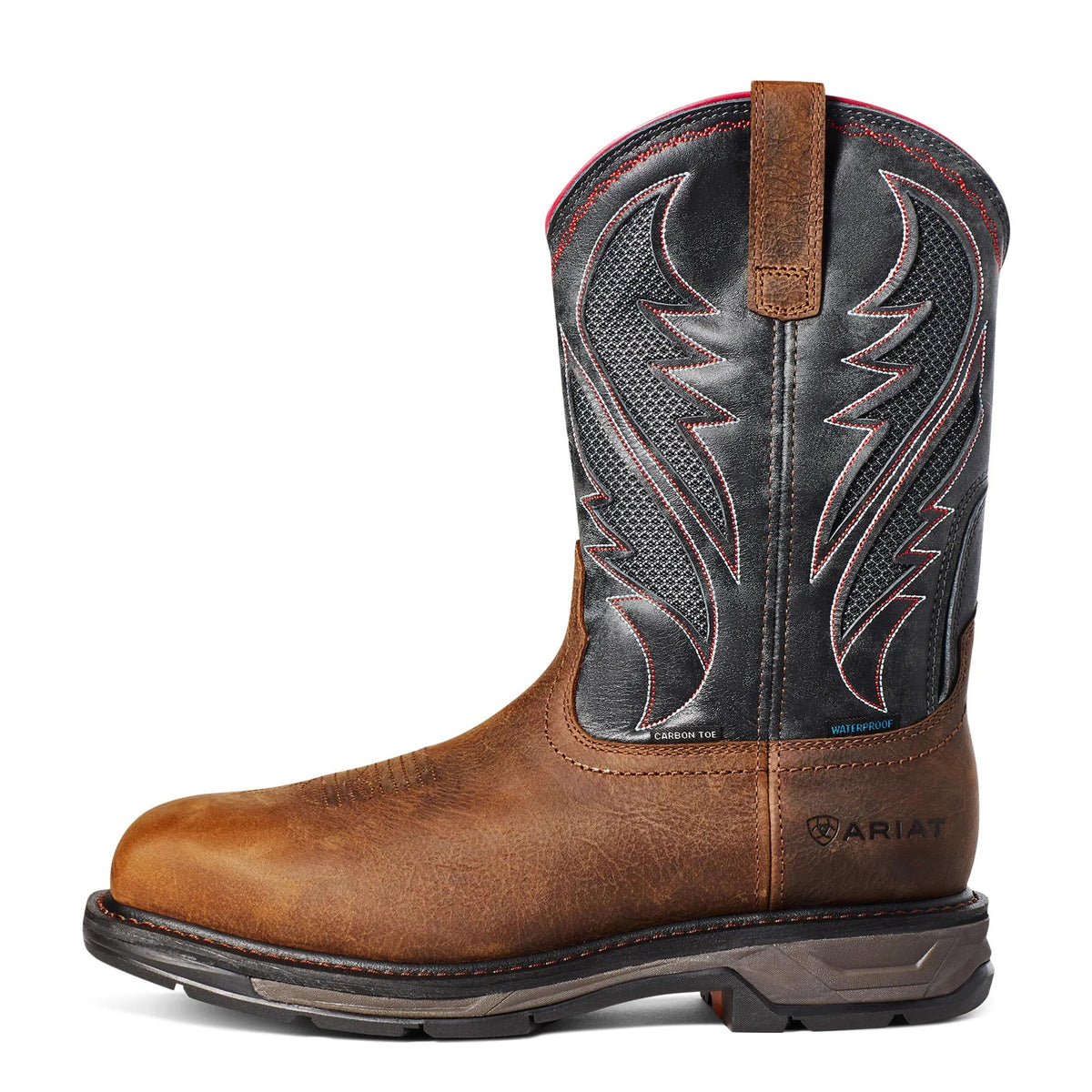Ariat Men's WorkHog XT Waterproof Carbon Toe Work Boot, Rye Brown – side