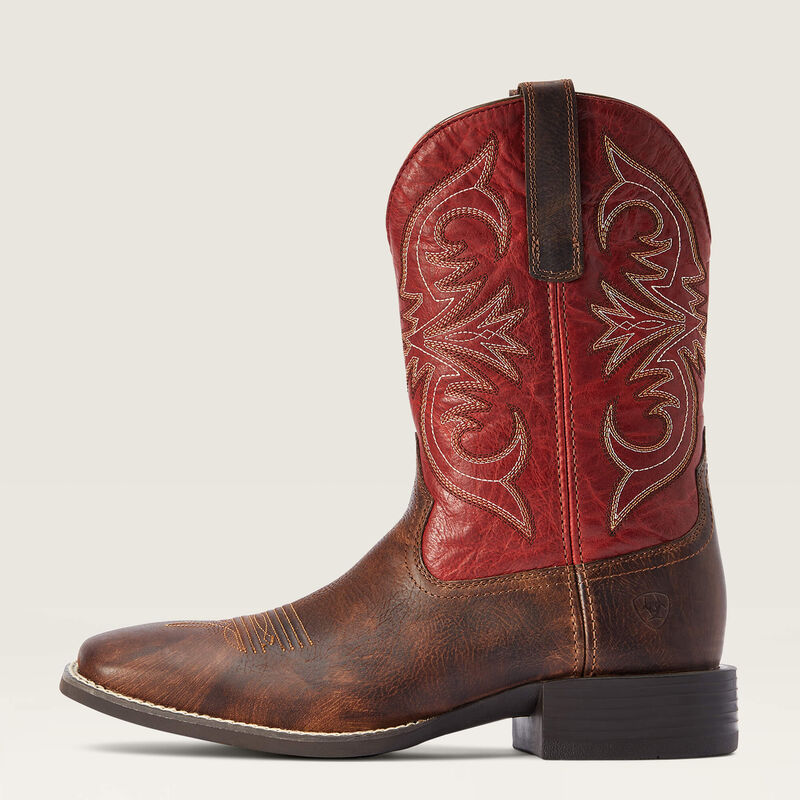 Ariat Sport Pardner Western Boots in matte rebel brown with classic Western design and sturdy leather construction.