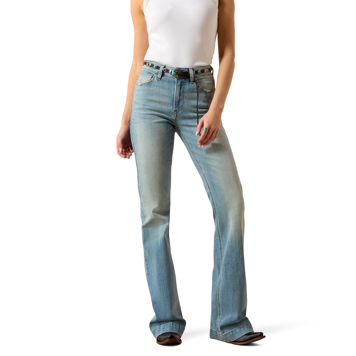 Ariat Women's High Rise Marnie Slim Trouser Jeans in Maryland with classic five-pocket design and fitted silhouette.