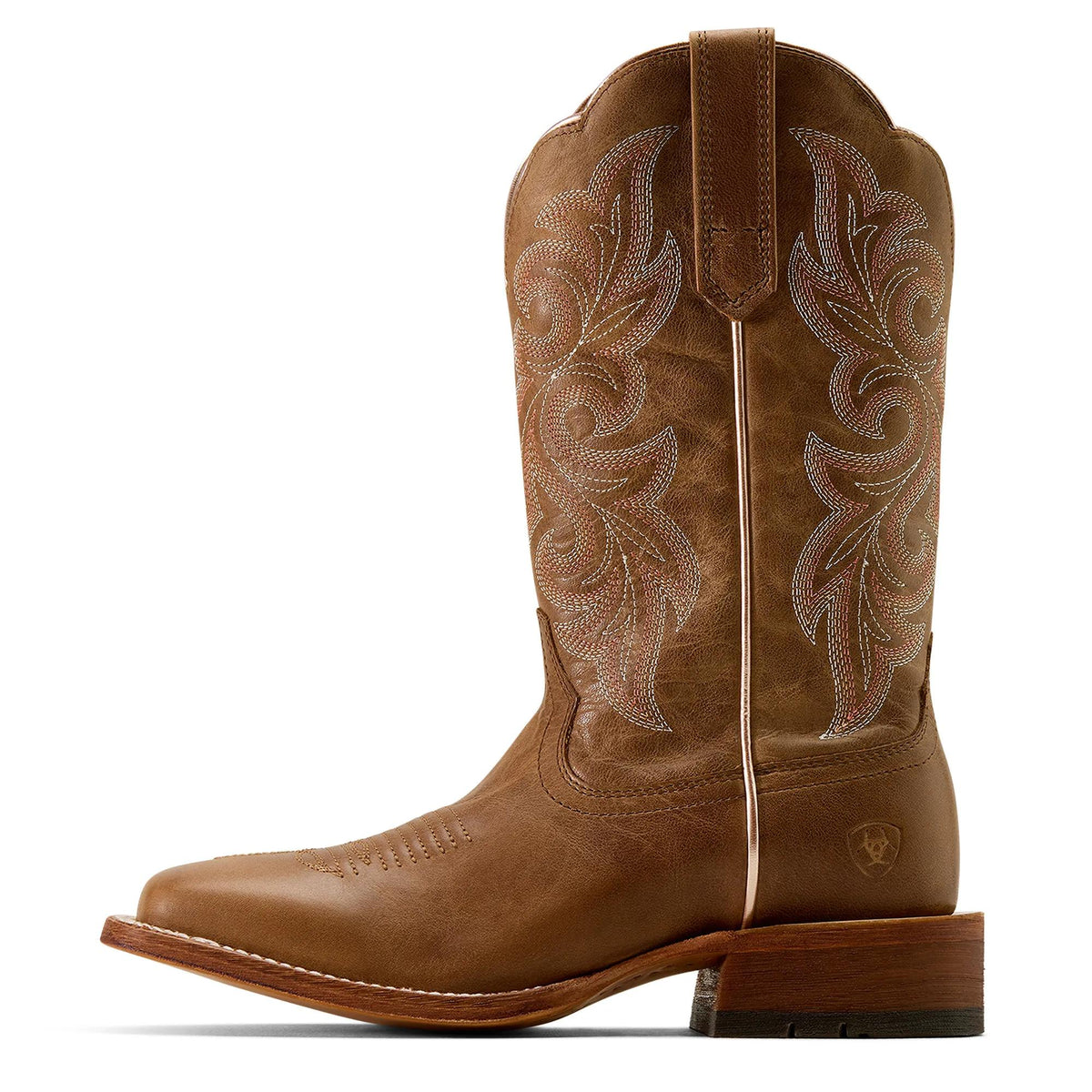 Ariat Women's County Lane Wide Square Toe Western Boot, Natural Tan – side
