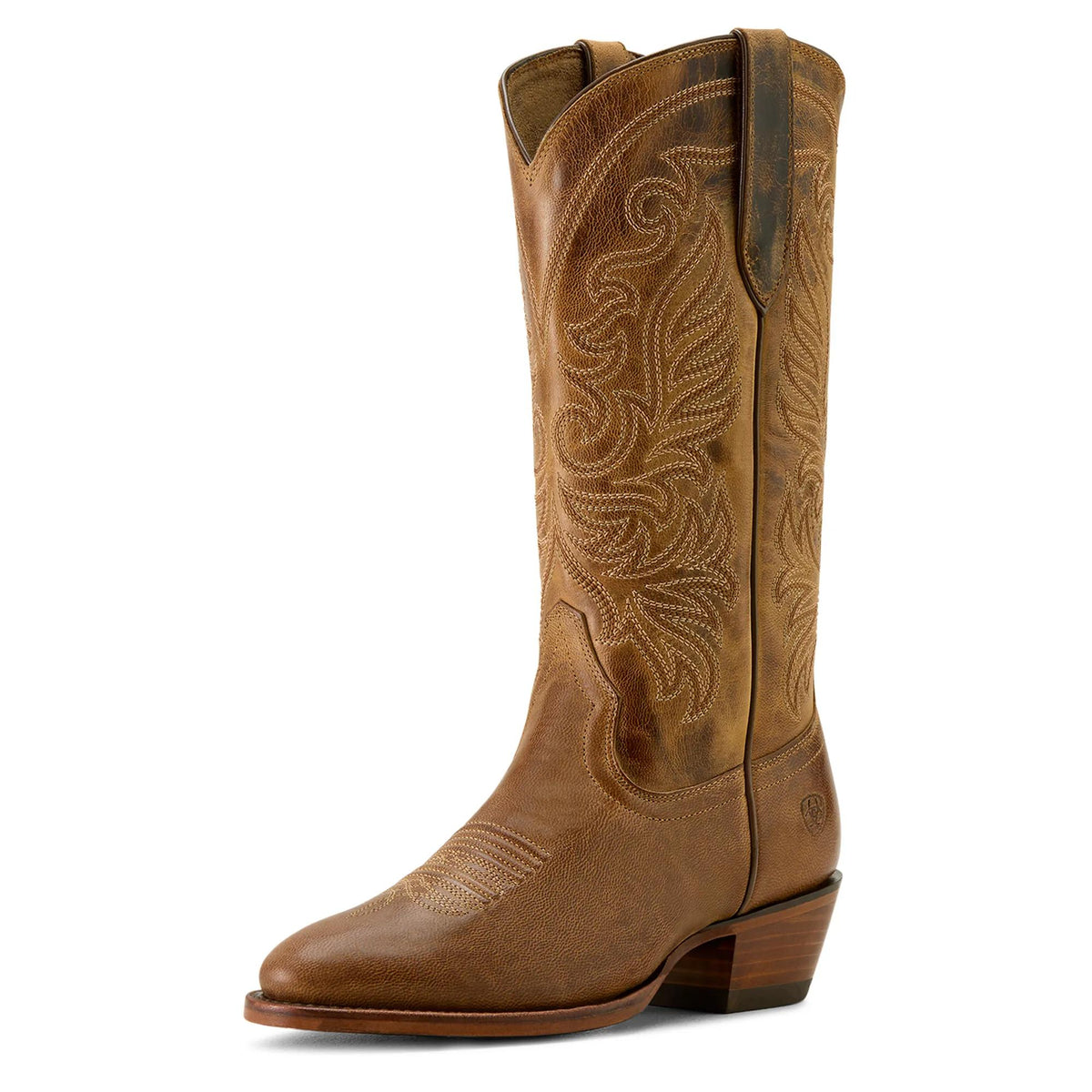 Ariat Women's Louella R Toe Western Boot, Pearl Brown – 3-4 front