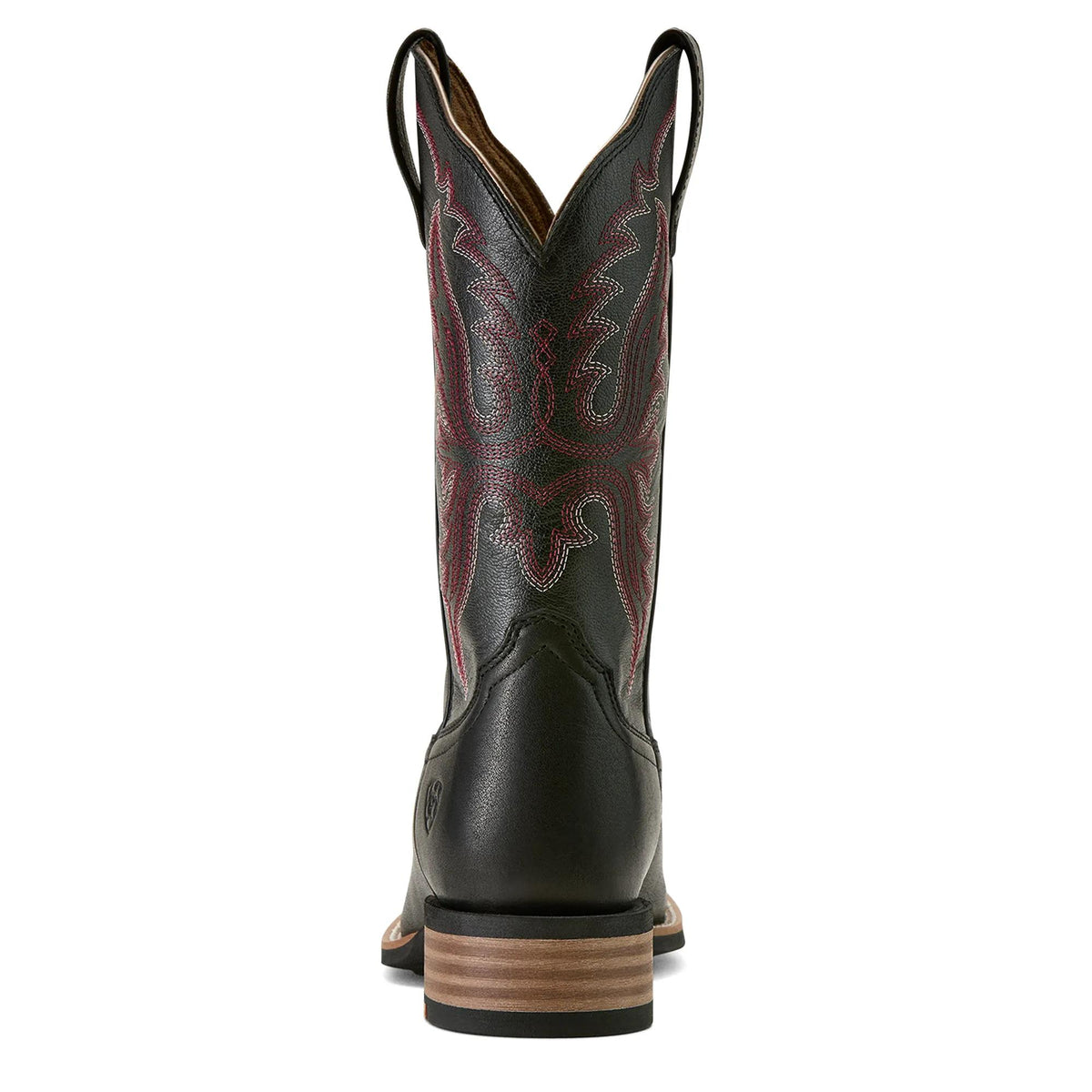 Ariat Women's Olena Wide Square Toe Western Boot, Obsidian – heel