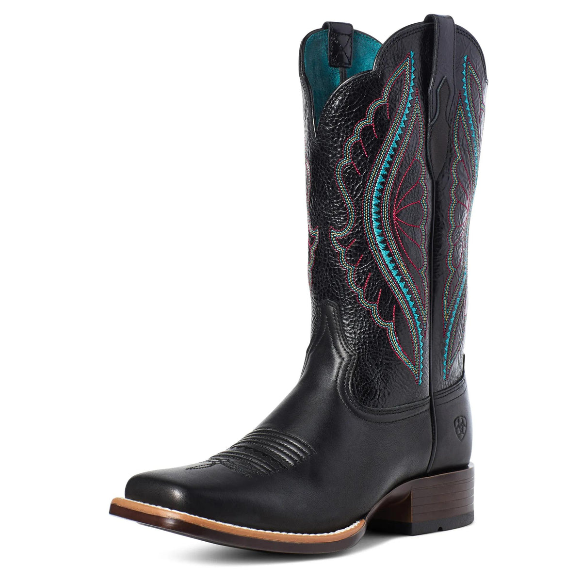 Ariat Women's PrimeTime Western Boot, True Black – 3-4 front