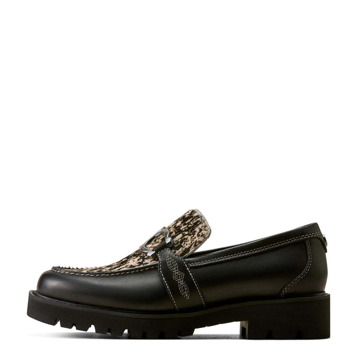 Ariat Women's Stratford Loafer Bit Shoes, Black|Brindle Hair On – side