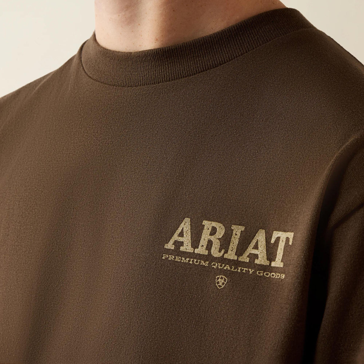 Ariat Youth Mountain Bull t-shirt in Turkish Coffee, fabric detail