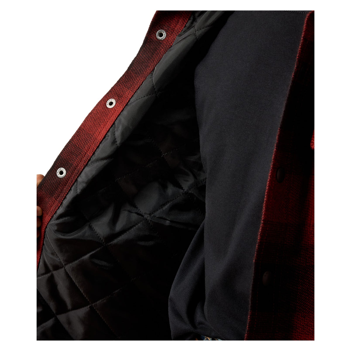 Ariat Youth Retro Shirt Jacket, Biking Red Buffalo Plaid – detail