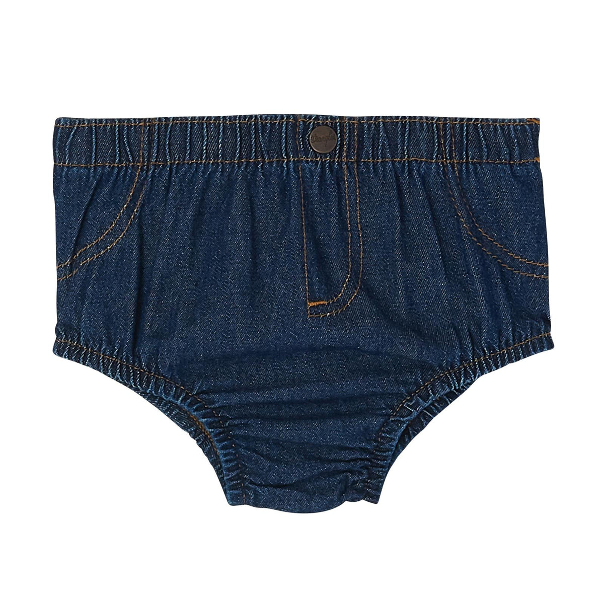 Baby Wrangler® diaper cover in soft fabric, designed as comfortable baby bottoms with adjustable straps and cute detailing.