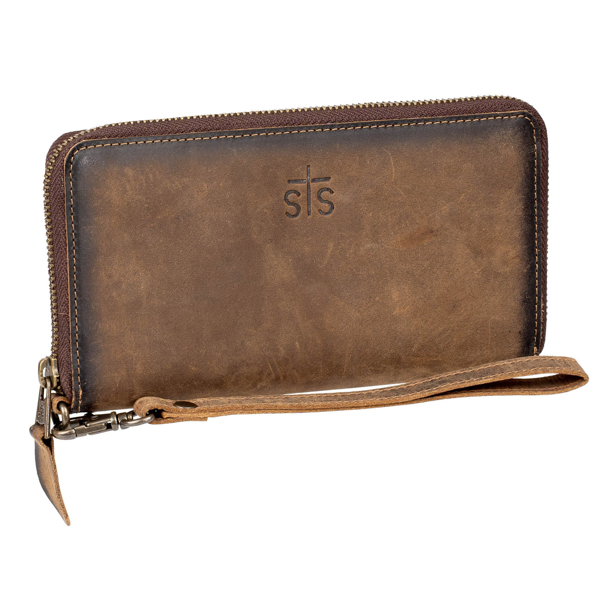 STS Ranchwear Baroness Betsy Bifold Wristlet featuring leather construction and a stylish design, perfect for carrying essentials.